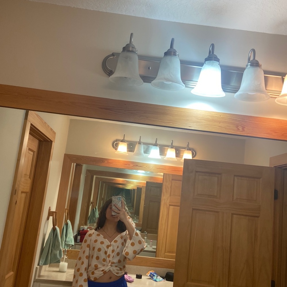 Shein long sleeve polka dot shirt